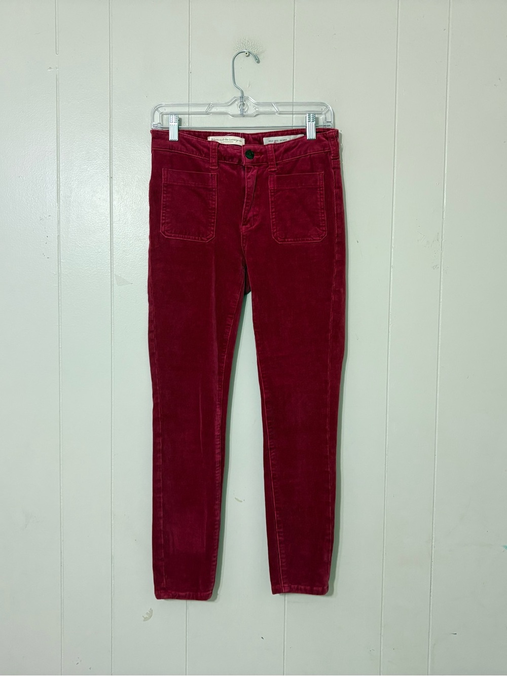 Pilcro Anthropologie High Rise Skinny Corduroy Pants Magenta Size 26